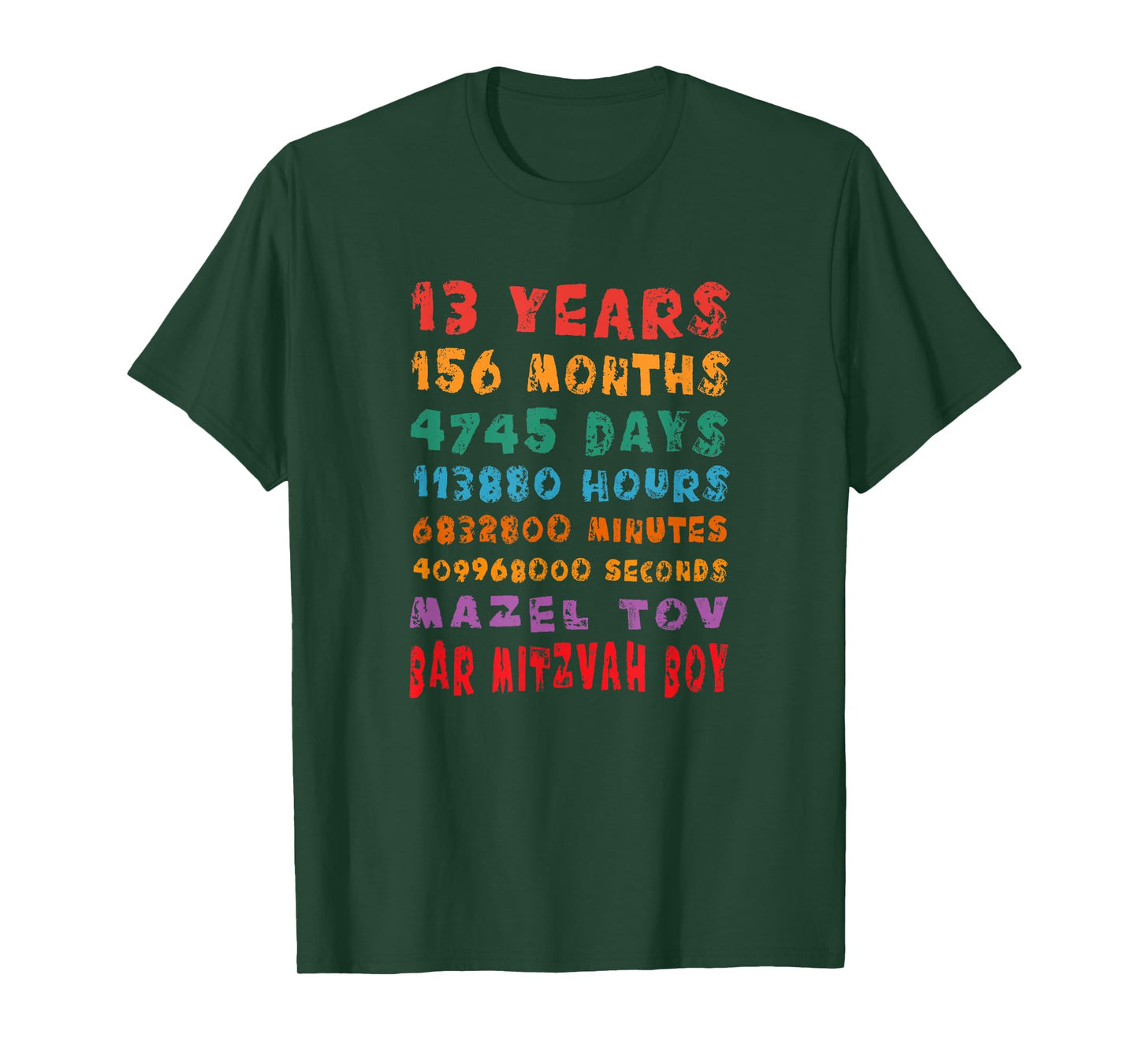 13-Year-Old 13th Birthday Bar Mitzvah Boy Mazel Tov Jewish T-Shirt