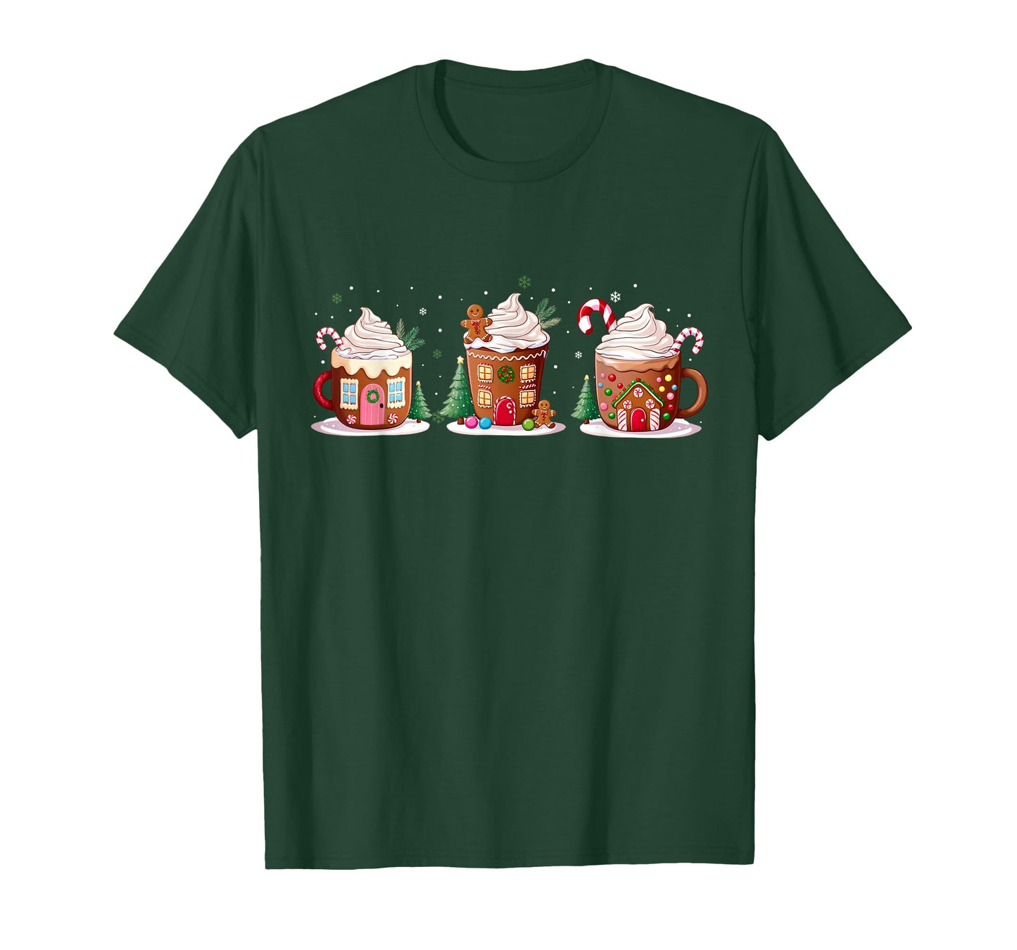 Coffee Christmas Gingerbread Cookie Women Latte Cozy Winter T-Shirt