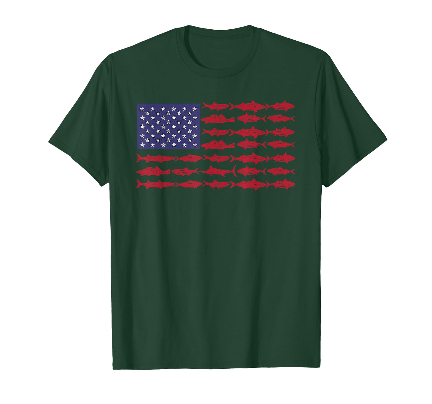 Vintage USA Fish American Flag Shirt Fishing Gifts ABS001 T-Shirt