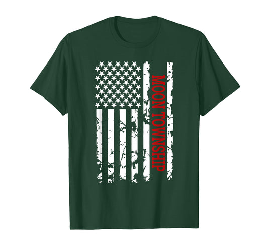 Patriotic Moon Township City T-Shirt for Women Kids Men