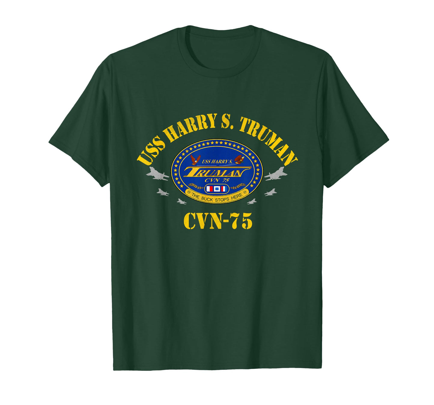 USS Harry S. Truman CVN-75 Aircraft Carrier Veteran Flag T-Shirt