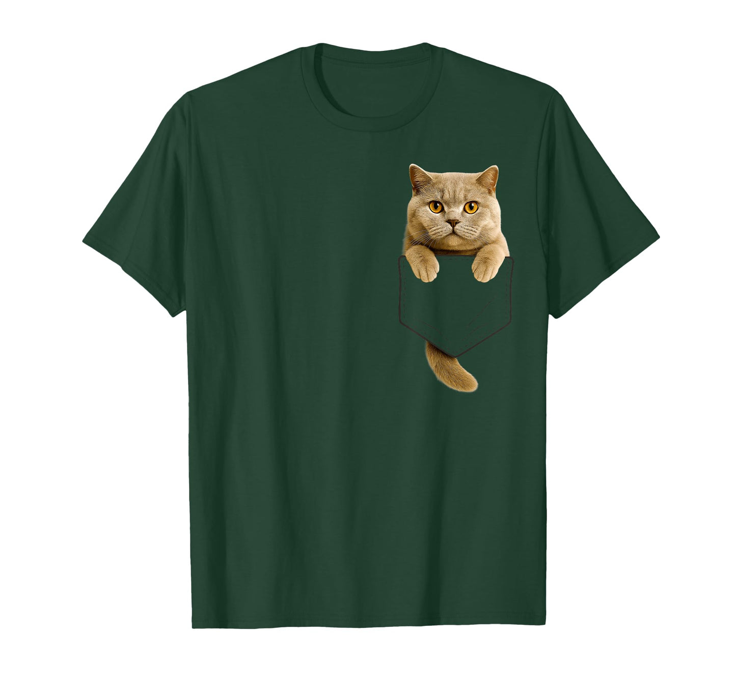 British Shorthair Cat Pocket Gifts Cat Mom Cat Dad Cat Lover T-Shirt