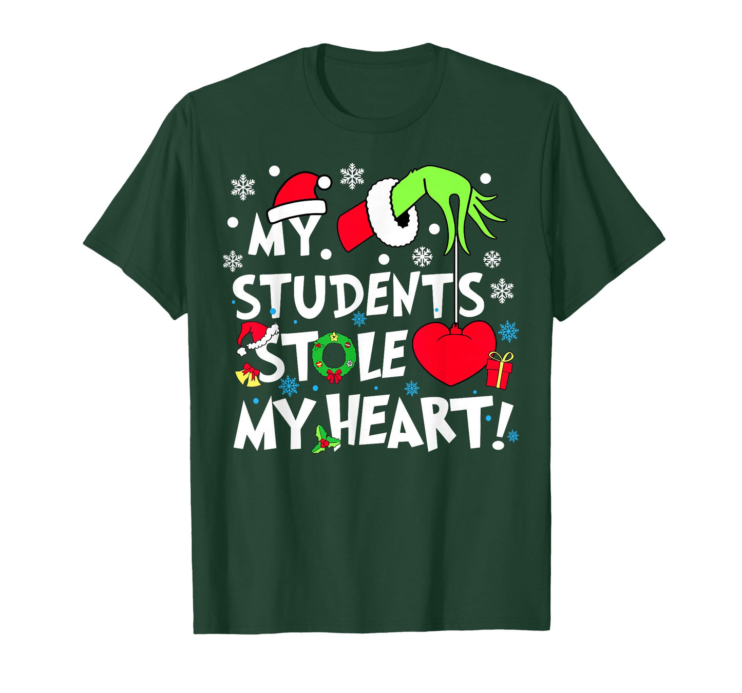 My Students Stole My Hearts Funny Christmas Teacher Xmas T-Shirt