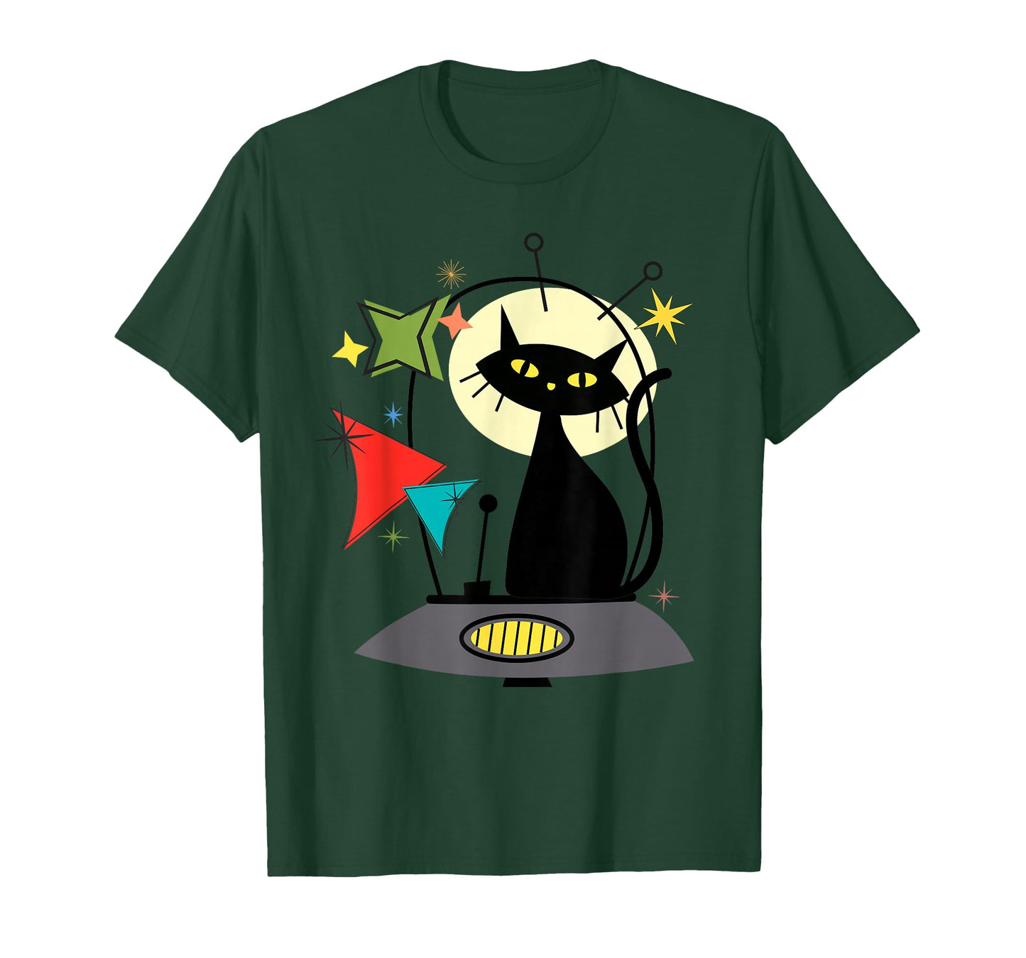 Mid Century Cat Retro Atomic Age Space Modern 50s 60s Kids T-Shirt