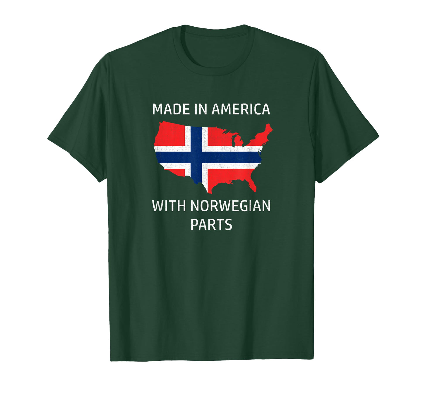 Made in America with Norwegian Parts - Norway and USA Pride T-Shirt