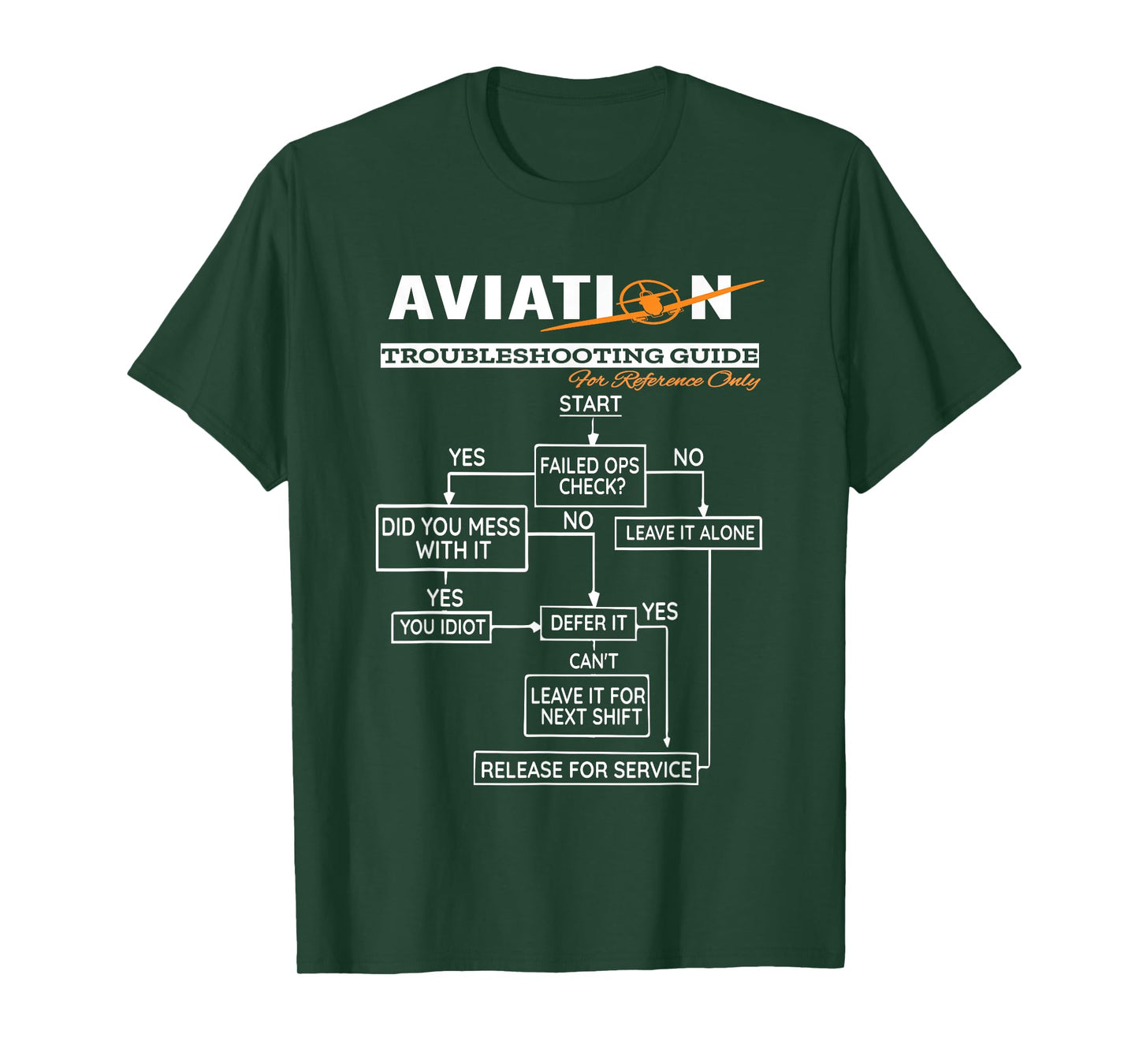 Airplane Pilot T-Shirt Funny Pilot Troubleshooting Guide Tee T-Shirt