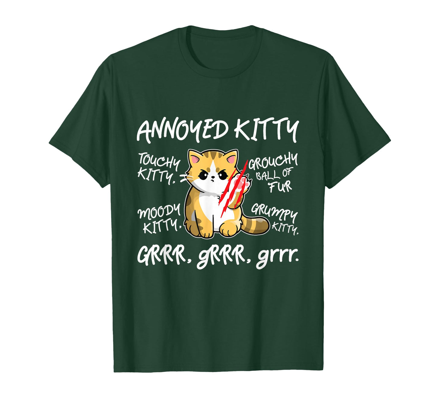 Angry Cat - Moody Annoyed Kitty - Size - Cute Cat's T-Shirt