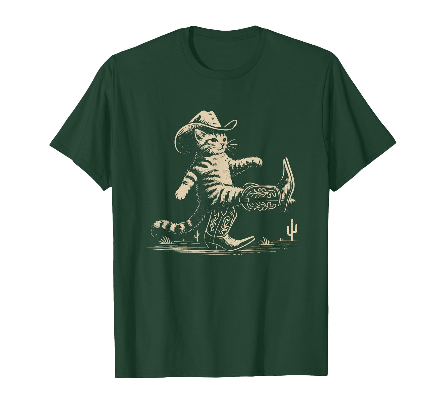 Funny Cowboy Boots Cat T-Shirt