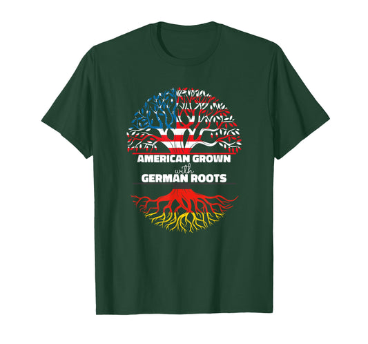 American Grown With German Roots Half Usa Germany Flag Dutch T-Shirt