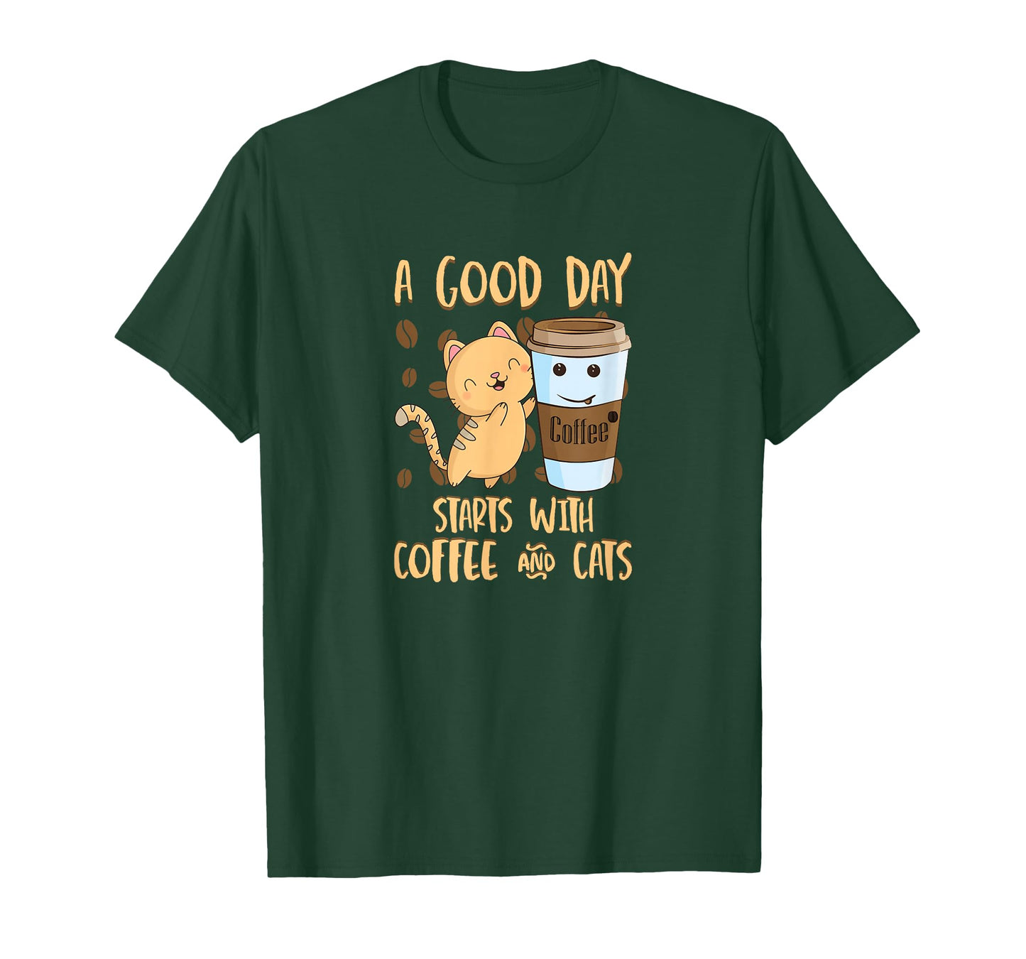 Cats Coffee Tee A Good Day Starts With Coffee Cats T-Shirt