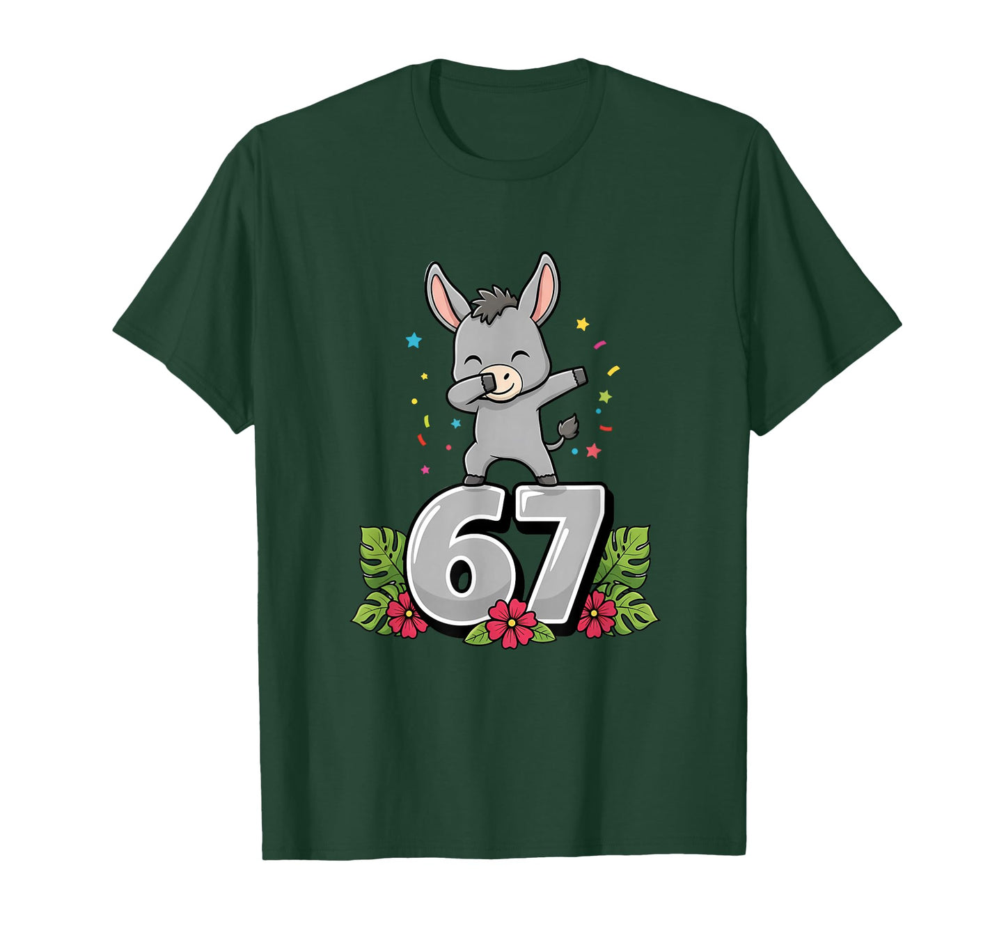 Six Seven Meme Dabbing Baby Donkey 67 Funny Gen Z Apha T-Shirt