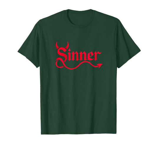 Rock Sinner Devil Horns & Tail - Atheist Pride T-Shirt