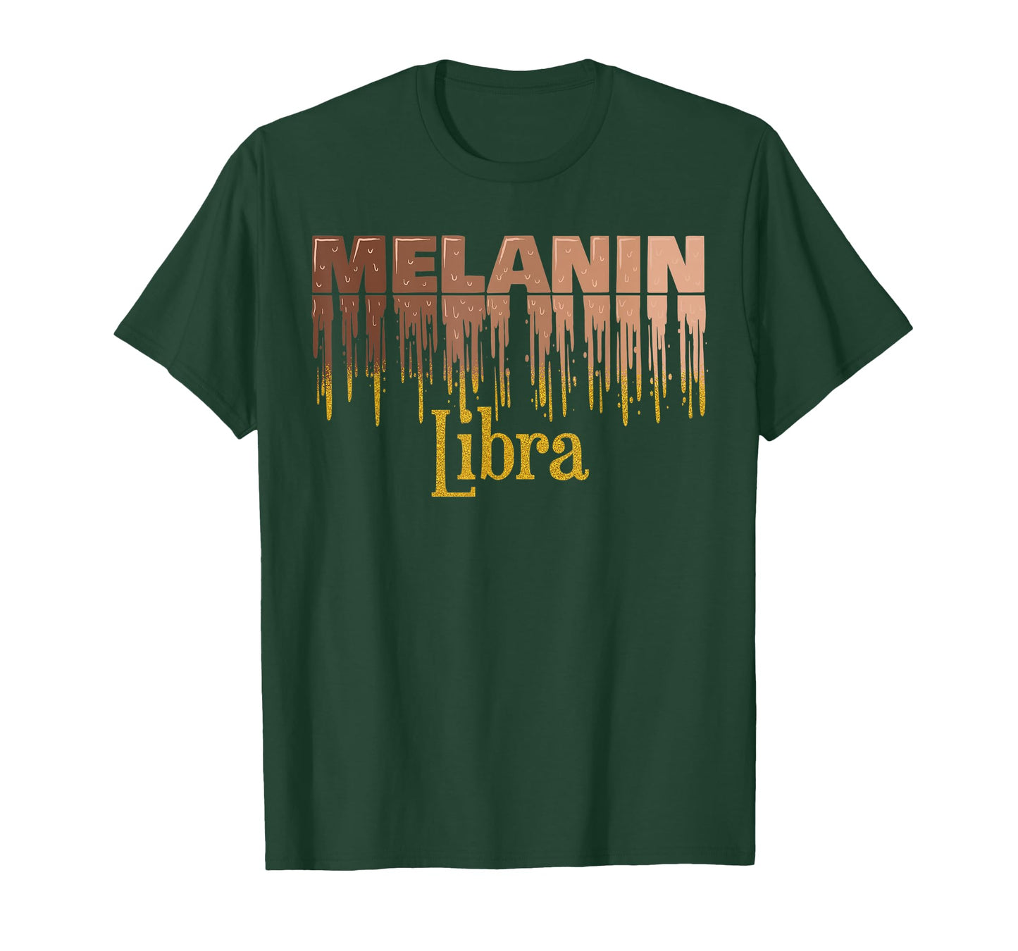 Libra Melanin Dripping Zodiac Sign for Black Women T-Shirt