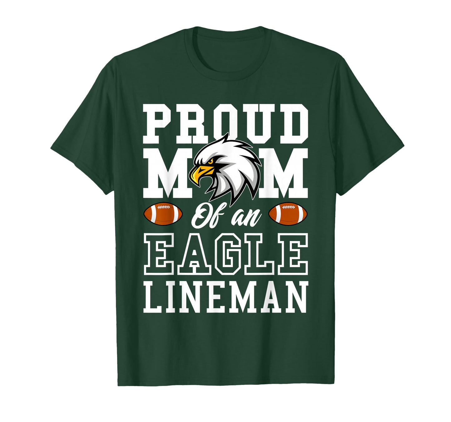 Proud mom of an eagle lineman eagle mascot football mom T-Shirt