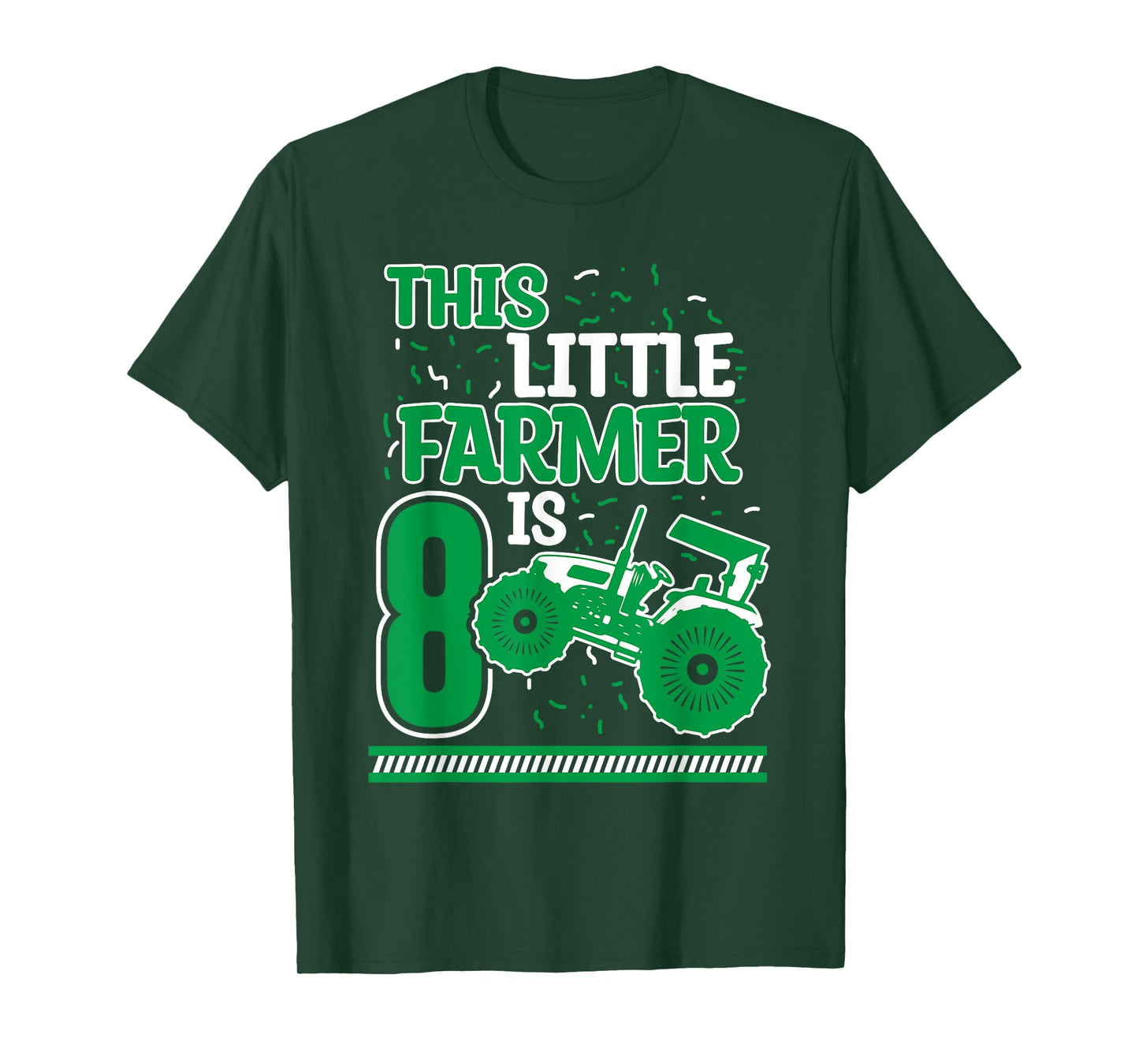 8 Years Old Boy Tractor Little Farmer 8th Birthday Kids T-Shirt