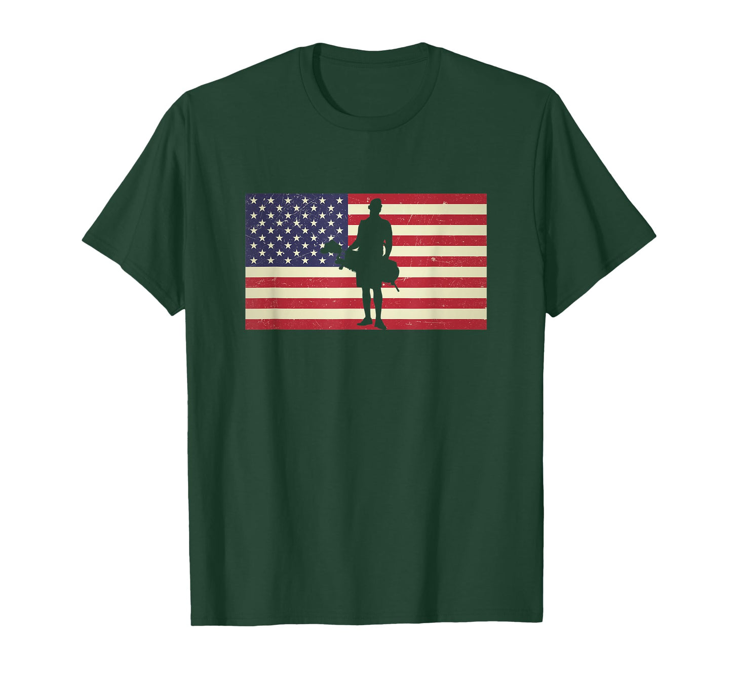 Distressed USA American Flag Golf Caddie Caddy Patriotic Women Men T-Shirt