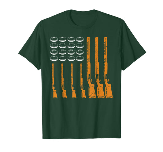 Skeet American Flag Shirt Skeet TShirt Clay Target Shooting T-Shirt