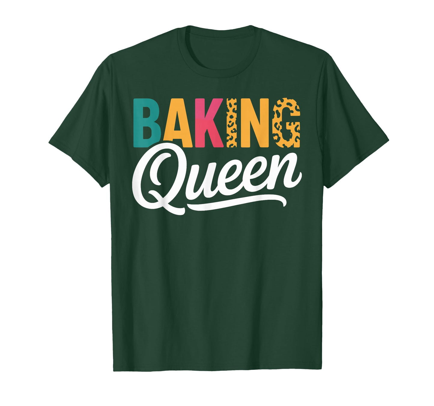 Baking Queen Cute Leopard Print Baking Lover Design T-Shirt