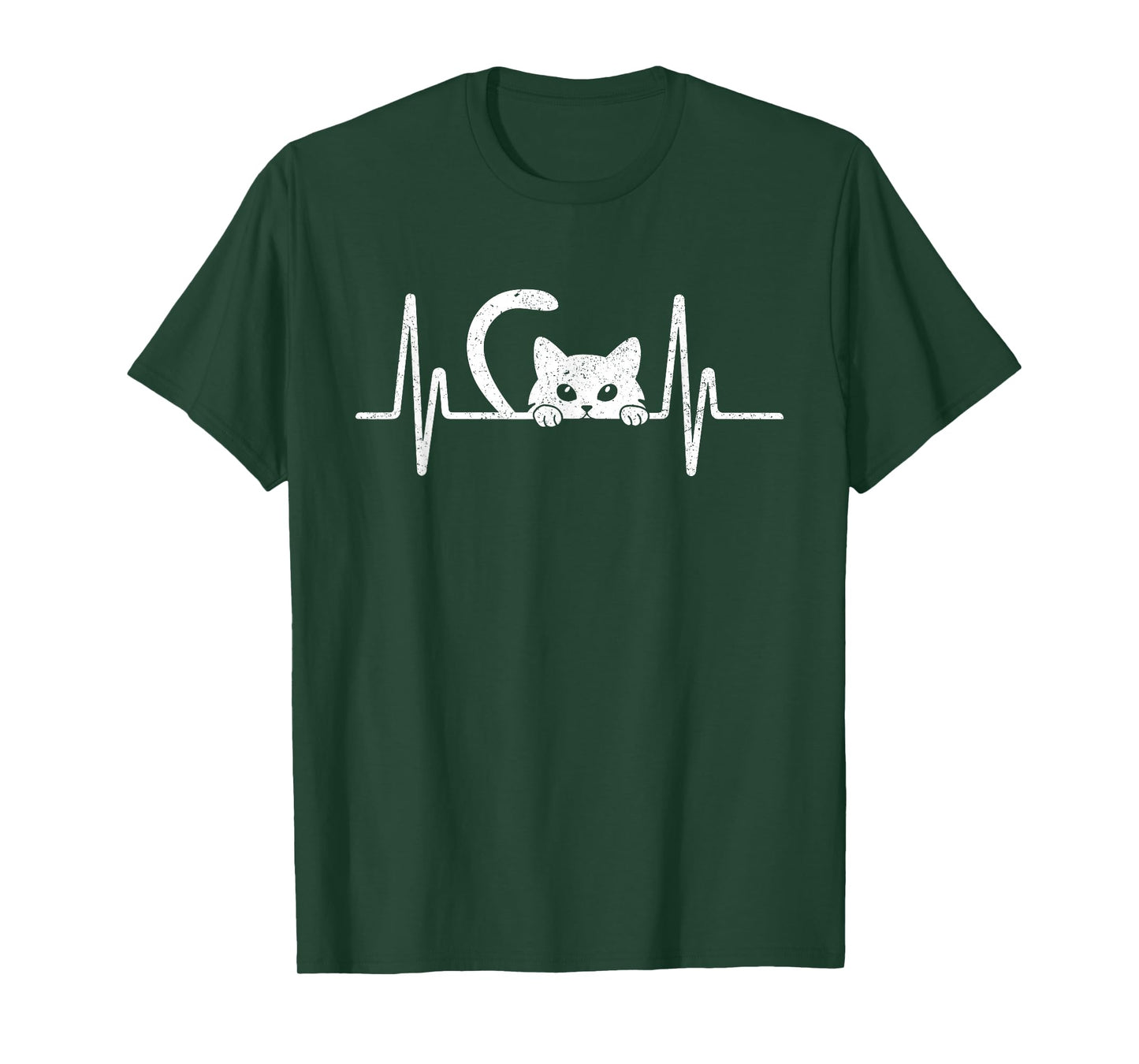 Cat Heartbeat Shirt Cute Kids Men Women Cat Lover Heart Beat T-Shirt