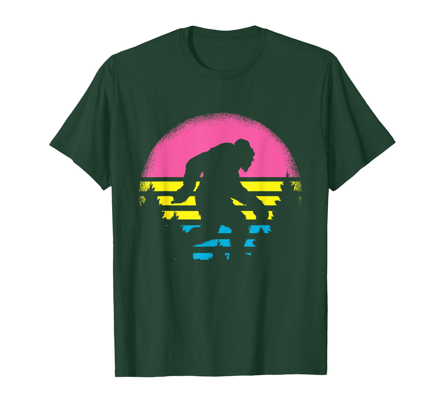 Bigfoot LGBT-Q Retro Sasquatch Pan-sexual Pride Flag Ally T-Shirt