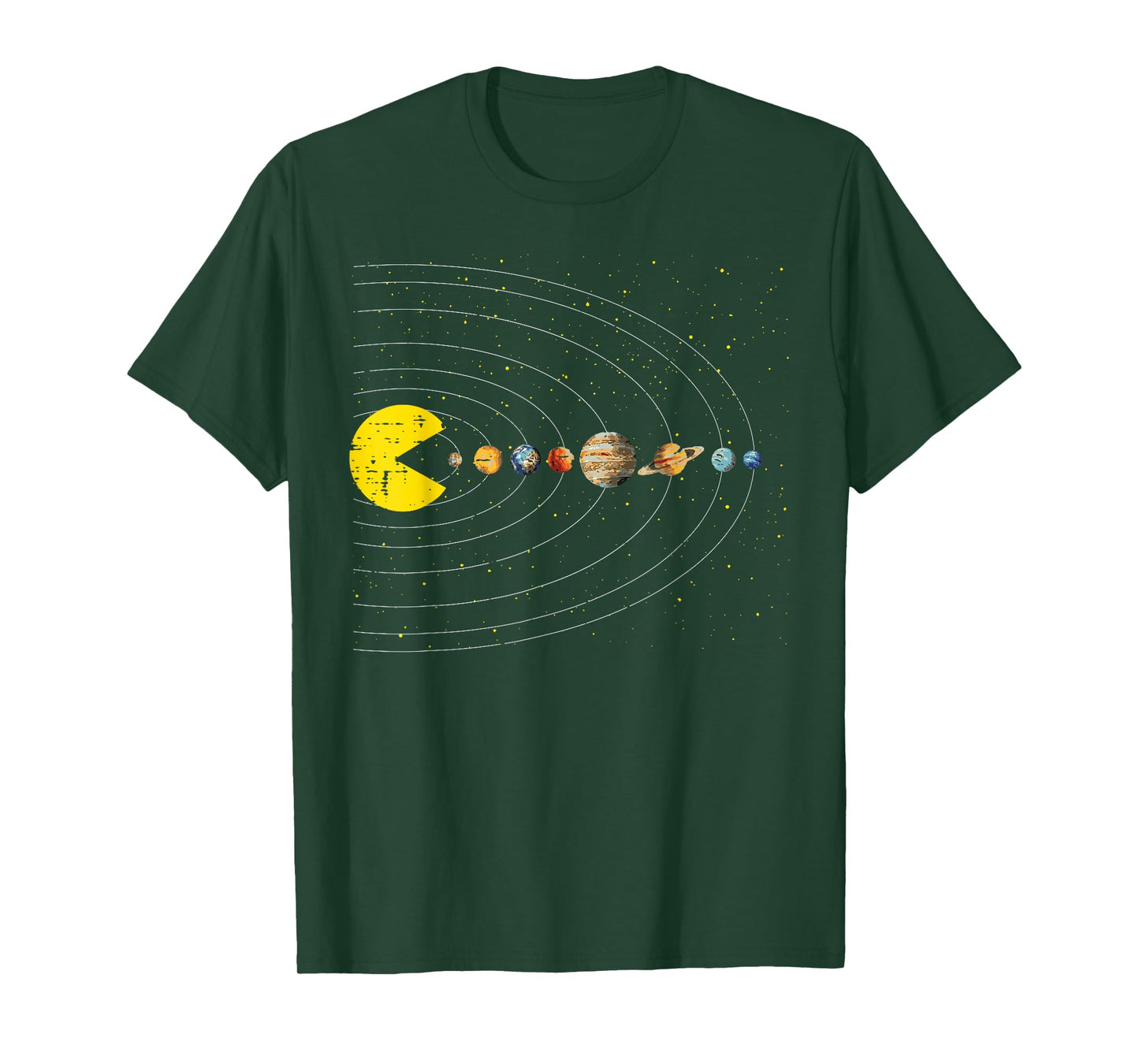 Retro Game Eating Planets Space Galaxy Gaming Boys Kids Men T-Shirt