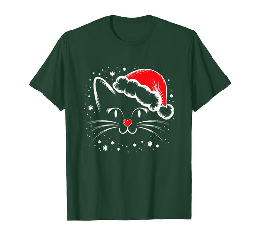 Cute Santa Cat Lover Christmas Men Women Kids T-Shirt