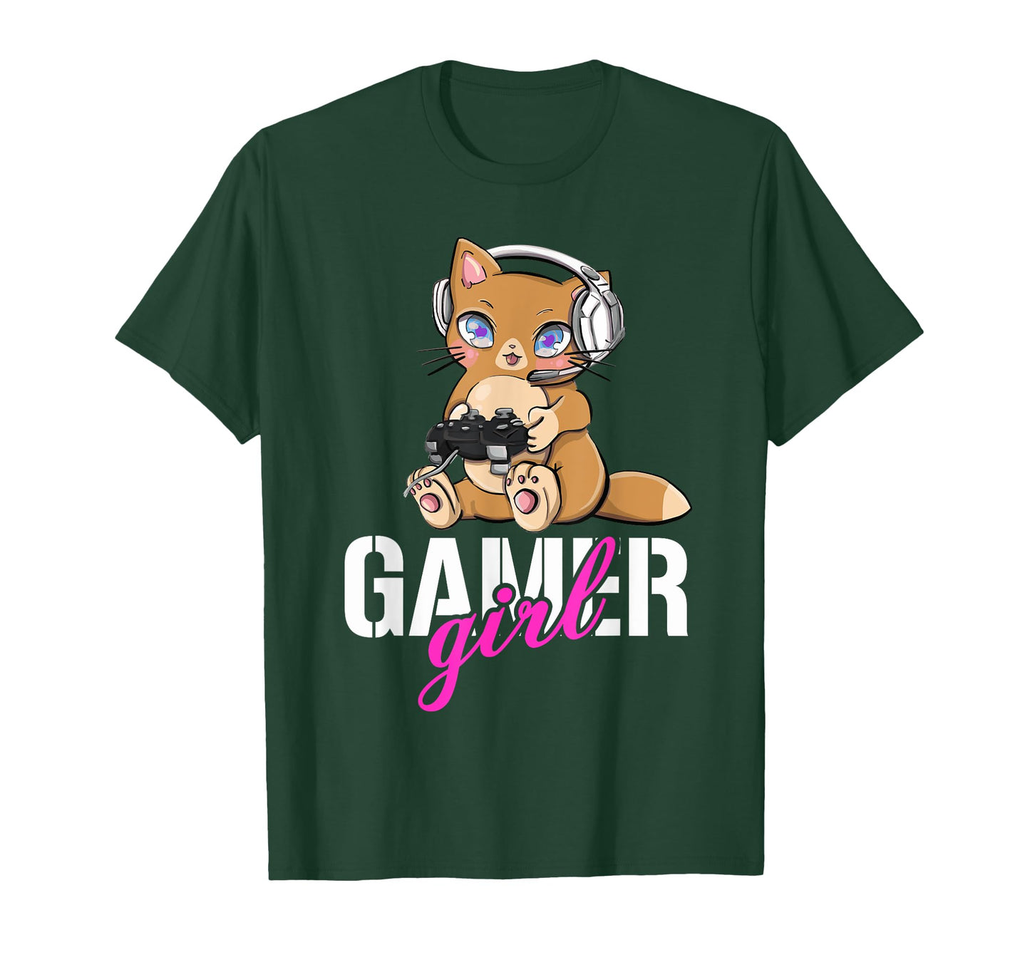 Gamer Cat Girl Gaming Cute Gamer Cats Cats And Gaming T-Shirt