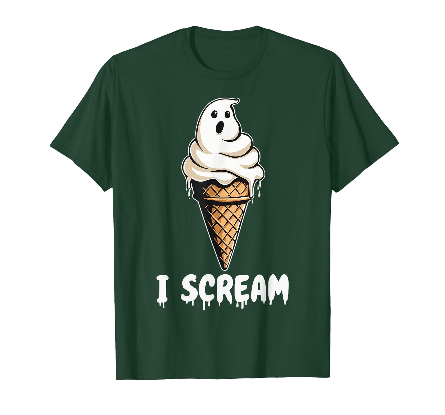 Funny Cute Ice Cream Ghost I Scream Halloween Party Costume T-Shirt