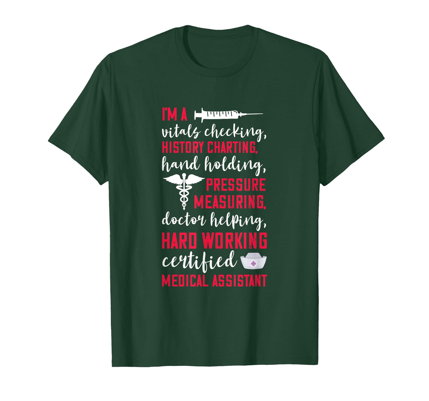 Certified Medical Assistant Hardworking Nurse MA Nursing T-Shirt