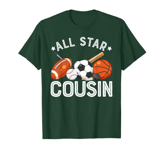 All Star Cousin Of The Birthday Boy Basketball Soccer Sport T-Shirt
