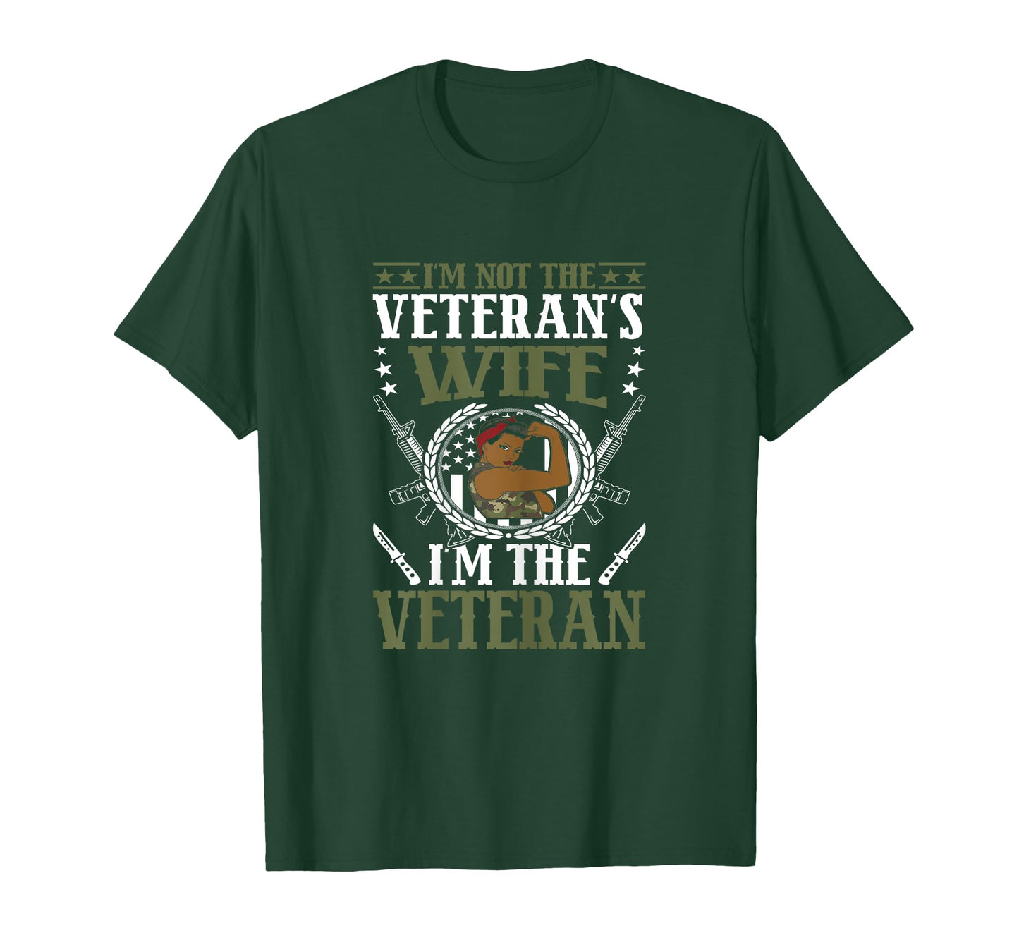 African American Army Veteran Female Afro Melanin Girl T-Shirt