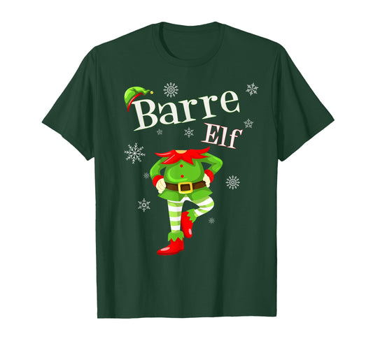 Barre Elf Funny Fitness Workout Christmas T-Shirt Holiday T-Shirt