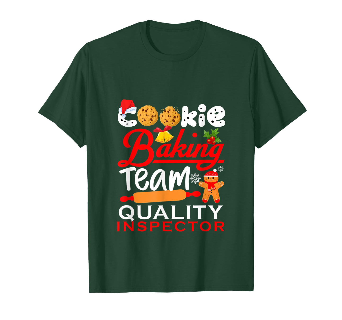 Cookie Baking Team Quality Inspector Funny christmas Holiday T-Shirt