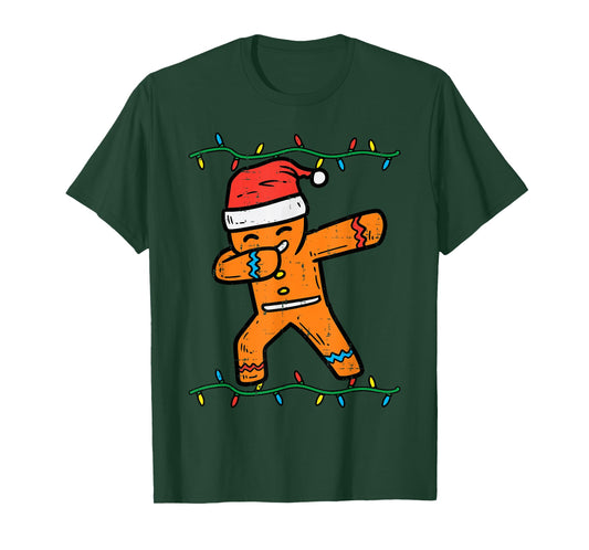 Dabbing Gingerbread Man Cookie Christmas Boys Men Kids Xmas T-Shirt