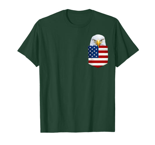 Eagle in My Your Pocket T-shirt American Flag Tee Shirt T-Shirt