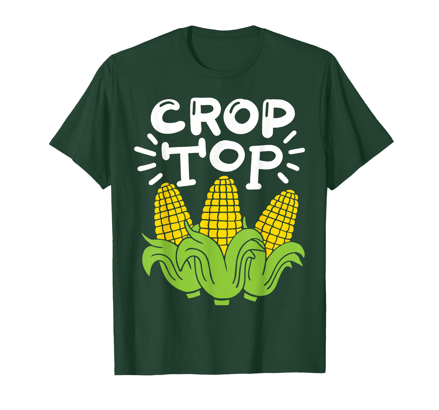 Corn Farm Farmer Co. Women's Black Cartoon Crop Top T-Shirt