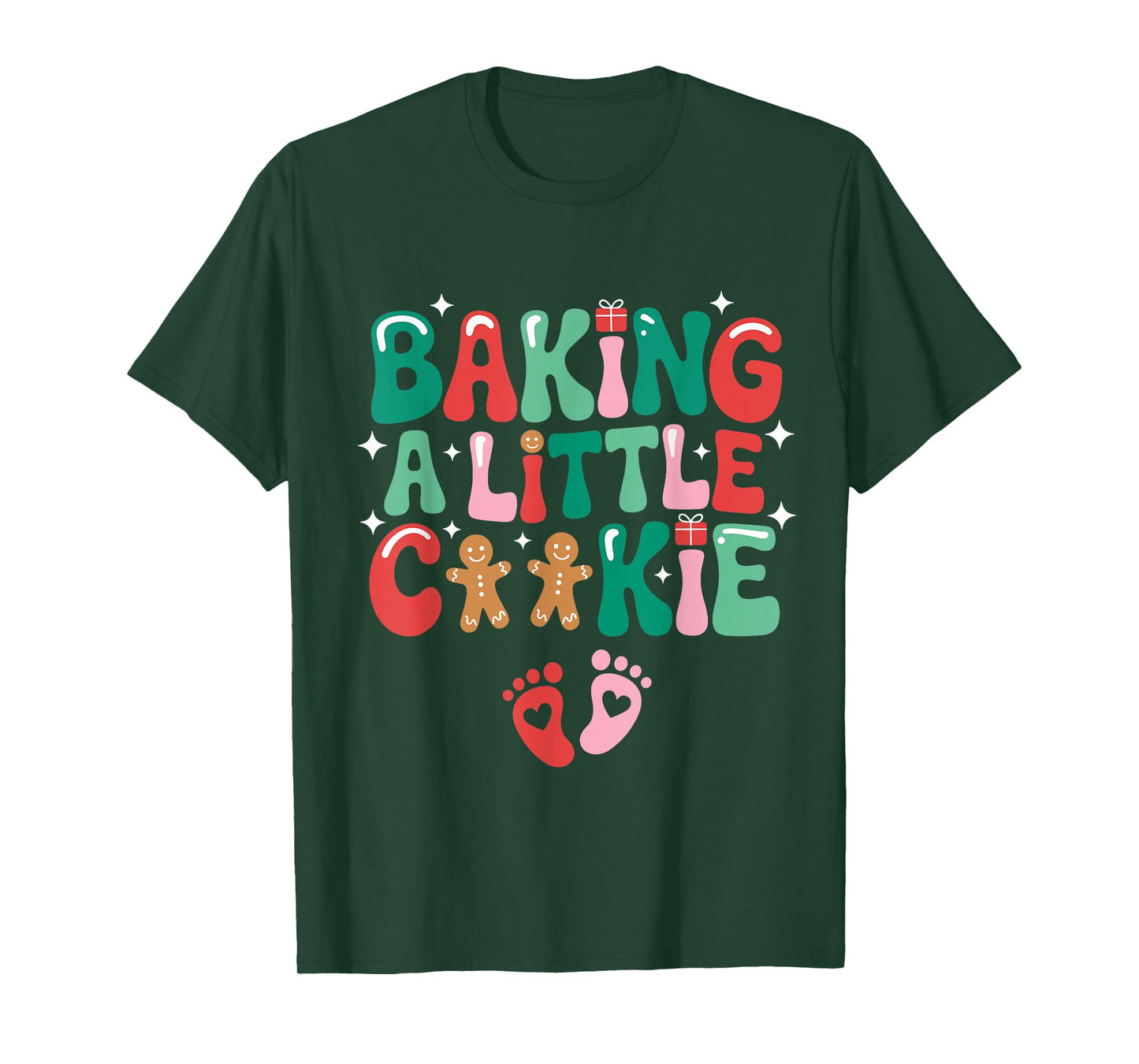 Baking A Little Cookie Baby Christmas Pregnancy Announcement T-Shirt