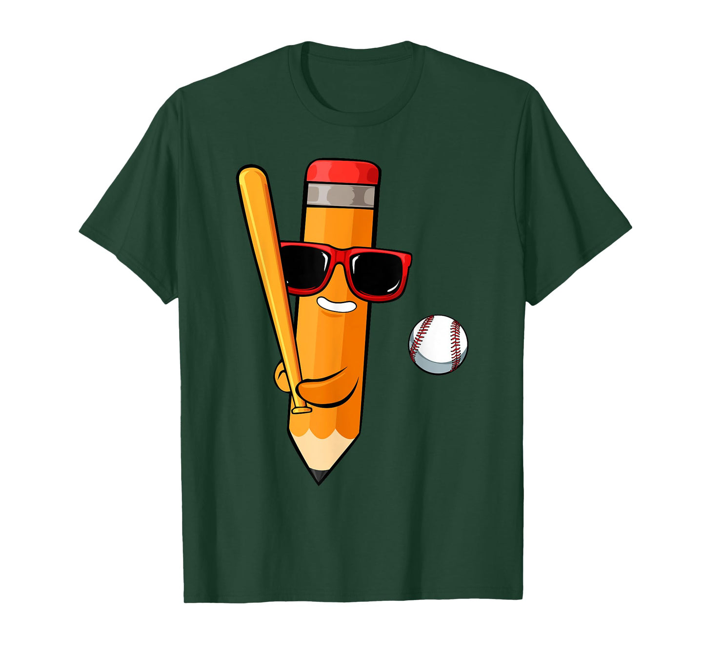 Baseball Player Pencil Back To School Cute Sport Students T-Shirt