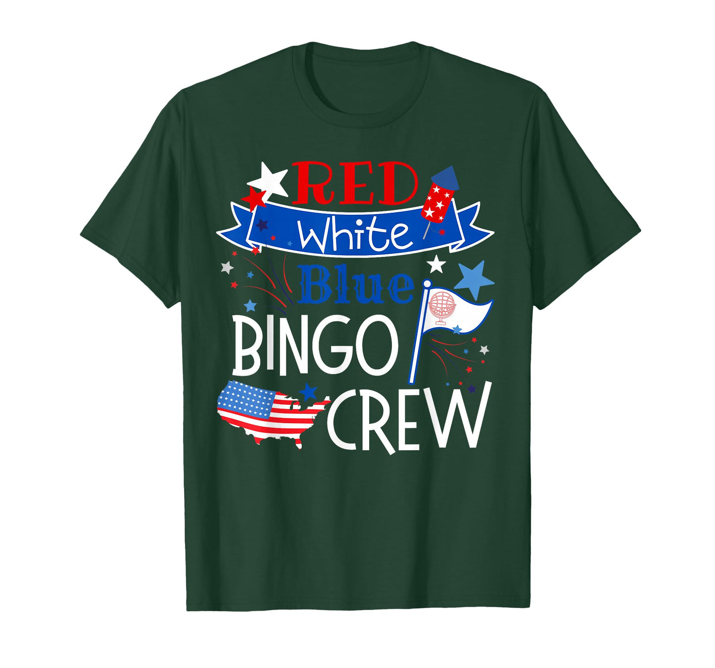 Bingo Crew Red White Blue American Patriotic Fourth of July T-Shirt