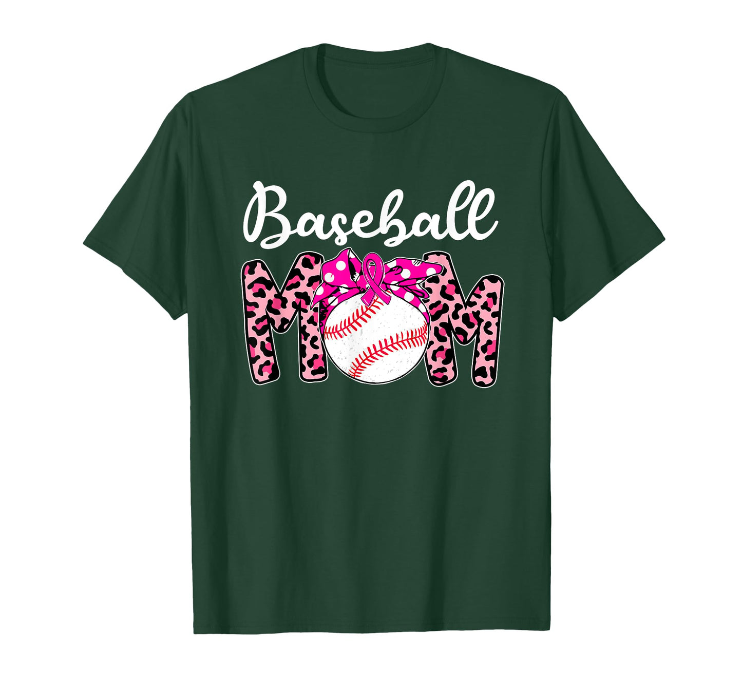 Baseball Mom Pink Ribbon Breast Cancer Awareness Fighters T-Shirt