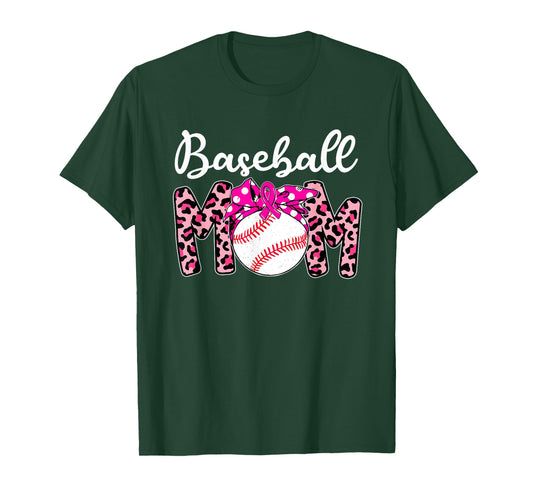 Baseball Mom Pink Ribbon Breast Cancer Awareness Fighters T-Shirt