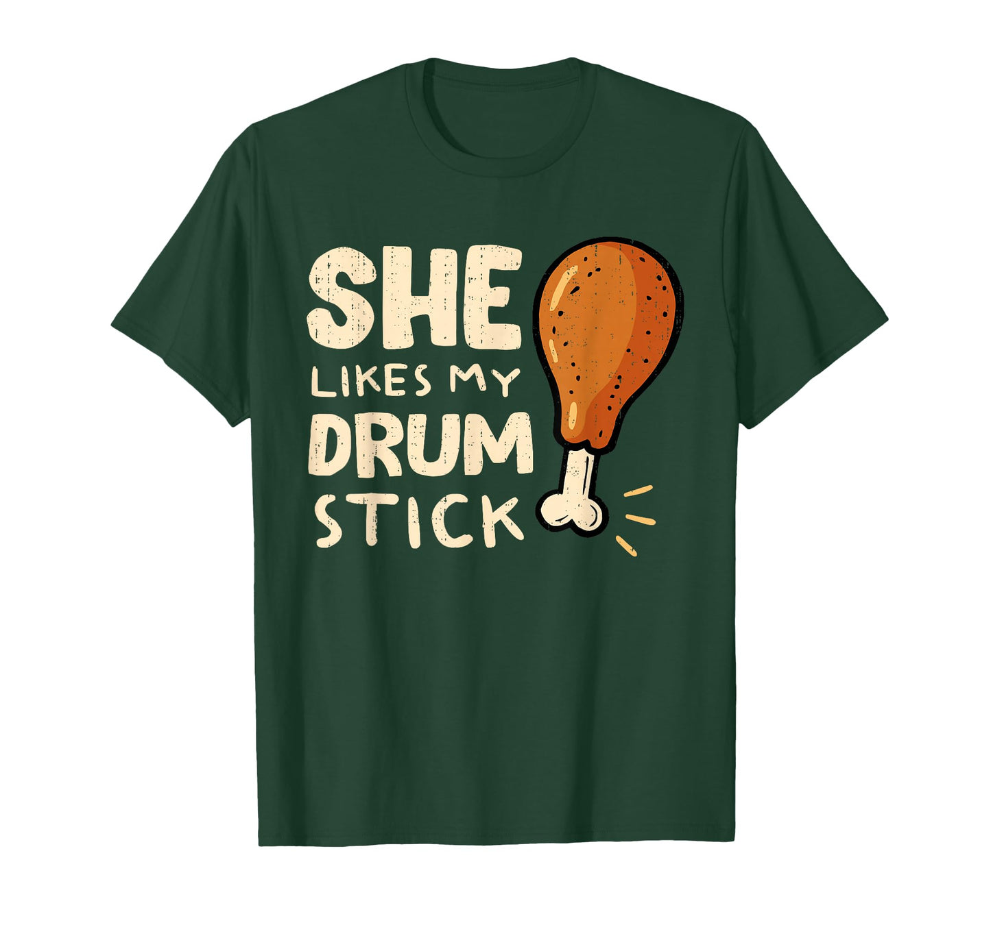 She Likes My Drum Stick Funny Couple Matching Thanksgiving T-Shirt