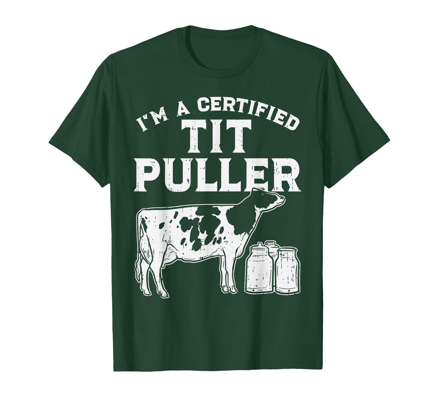 Certified Tit Puller Cow Farming Farm Animal Farmer Gift T-Shirt