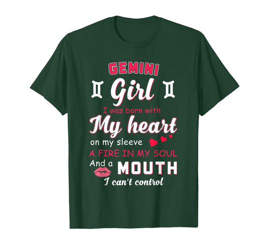 Gemini Girl Funny Quote With Zodiac Sign Birthday T-Shirt