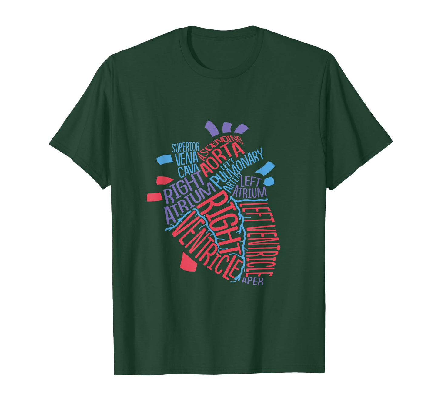 Anatomical Human Heart Cardiology Medical Cardiac Nurse T-Shirt
