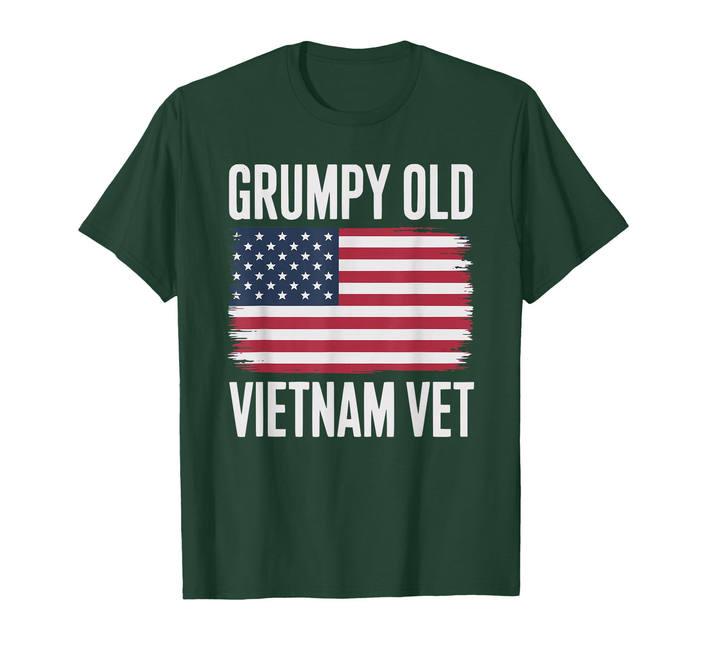 Funny Grumpy Old Vet American Flag Vietnam Veteran T-Shirt