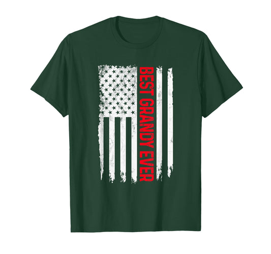 Mens Best Grandy Ever American flag Funny Papa Grandpa T-Shirt