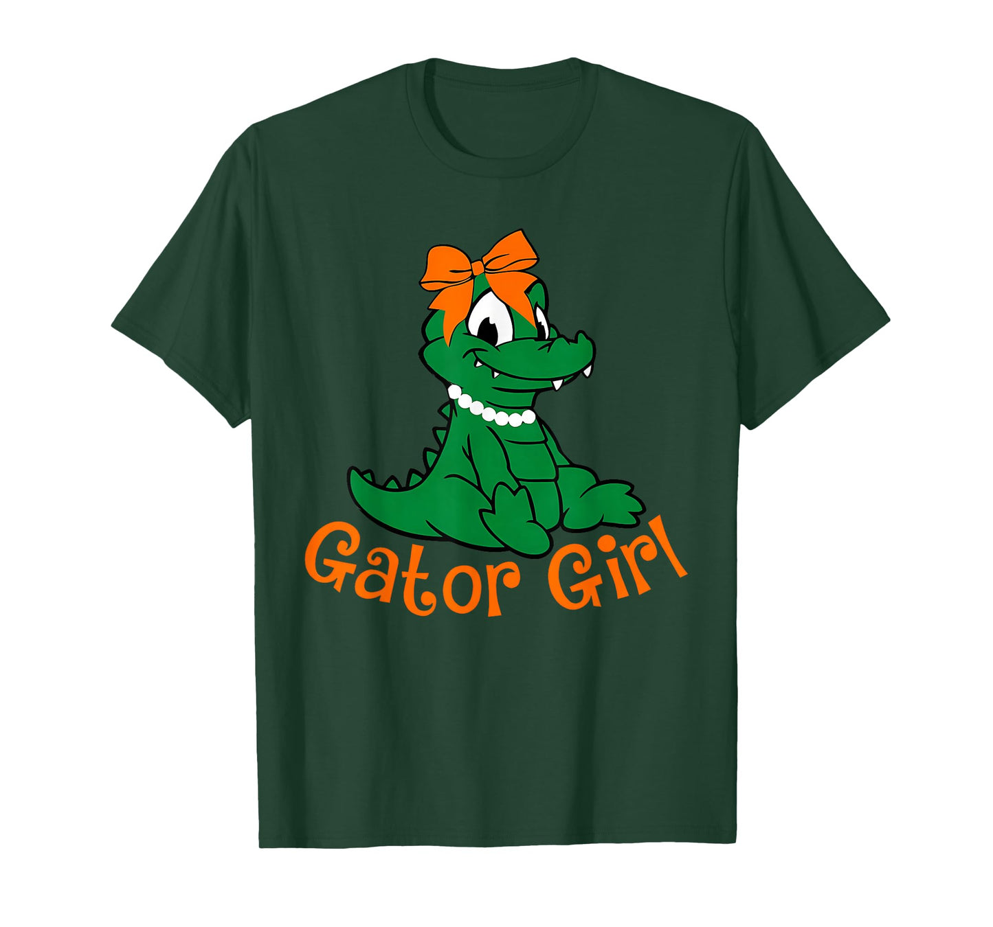 Gator Girl Cute Orange Bow Gator Women Girls Kids T-Shirt