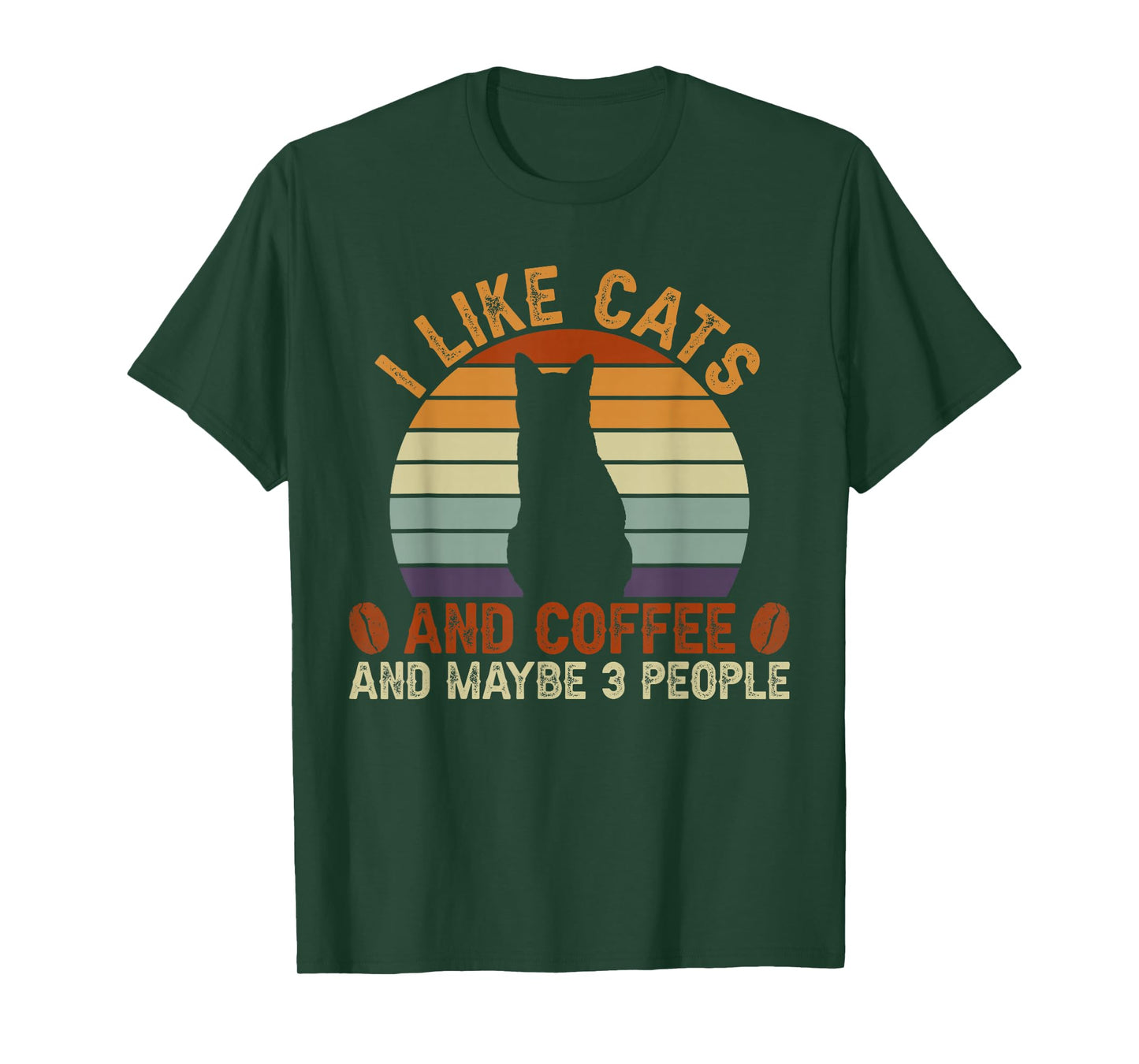 I Like Cats and Coffee and Maybe 3 People Sarcastic T-Shirt