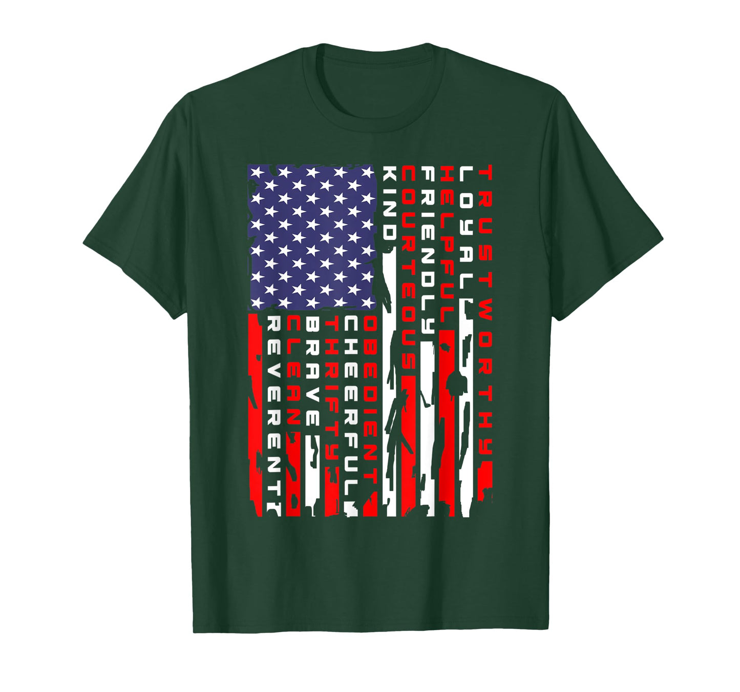 Vintage American Flag Scouting Law T-Shirt